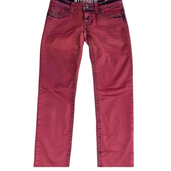 Hydraulic Gramercy Jeggings Women’s Size 9/10 – Embellished Pink Red Denim - Picture 1 of 12